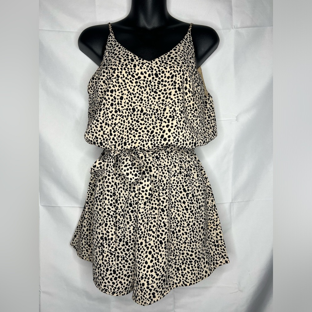 Leopard Print Sleeveless Romper